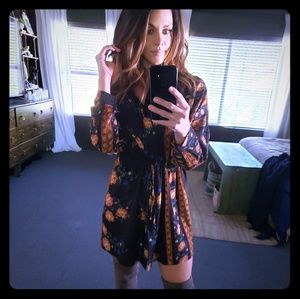 Boho tie waist dress